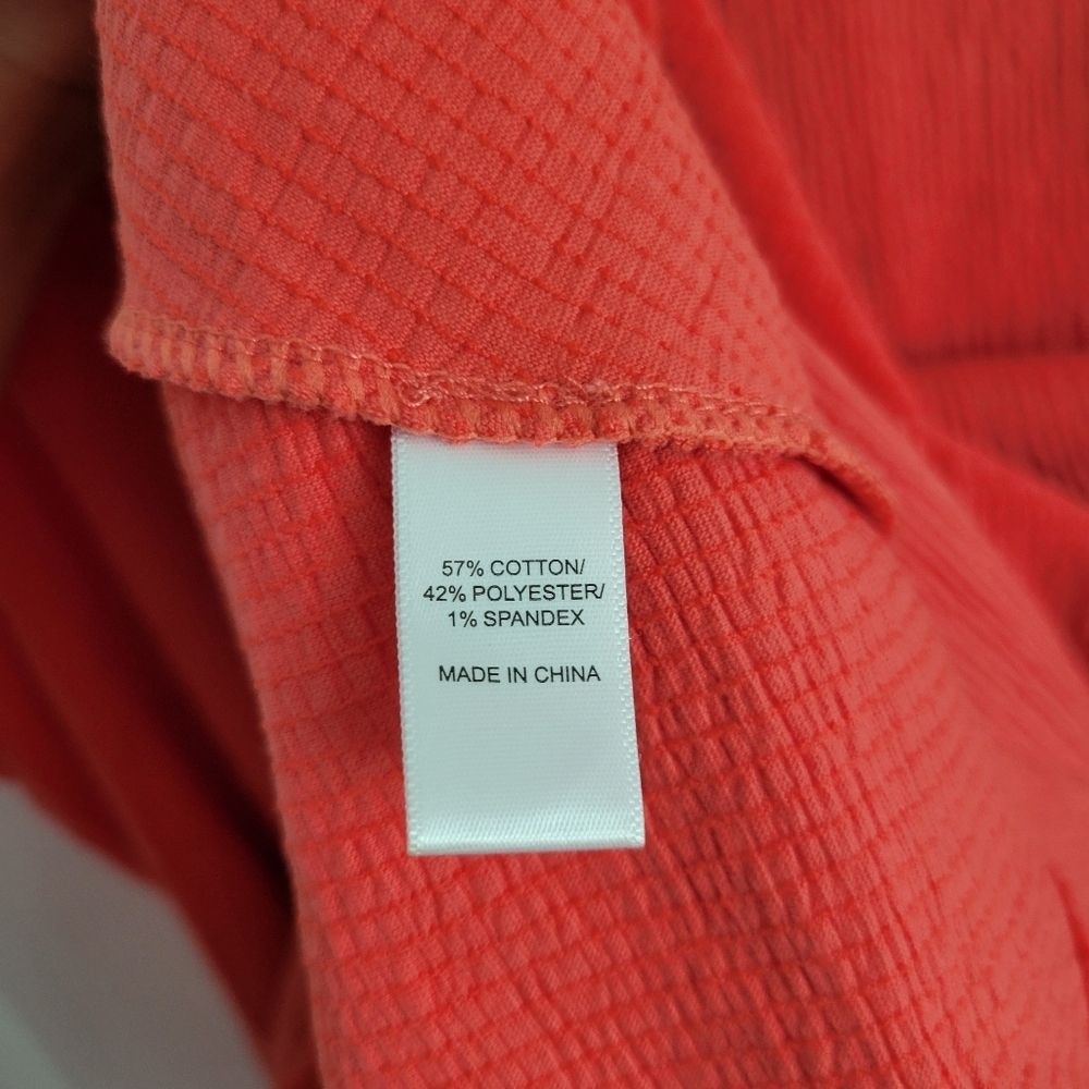 Cuddl Duds Women’s Coral Crinkle Jersey Sleeveless Flounce Hem Midi Dress Sz M - Picture 4 of 5